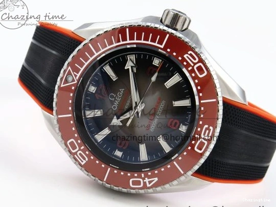 0126 Premium SEAMASTER PLANET OCEAN 6000M ULTRA DEEP 45.5MM SS TF 1:1 BEST EDITION GRAY DIAL ORANGE BEZEL ON RUBBER STRAP A 7761